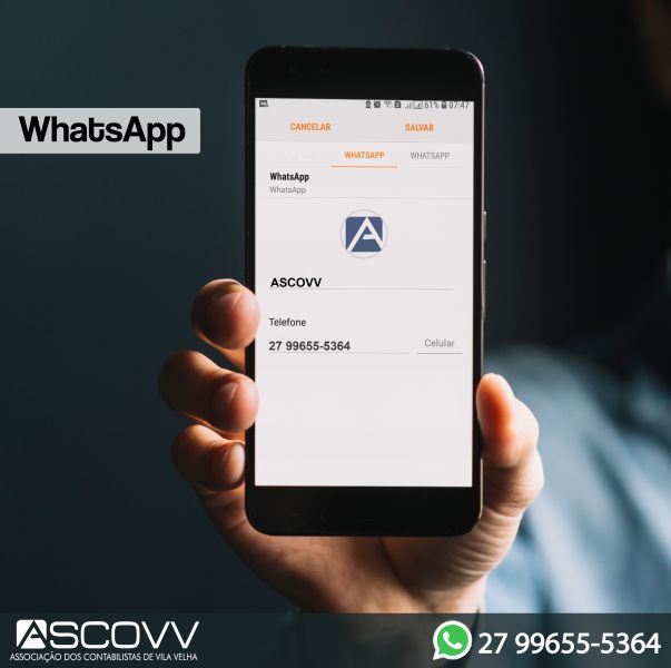 Novo canal de comunicação: ASCOVV agora tem WhatsApp